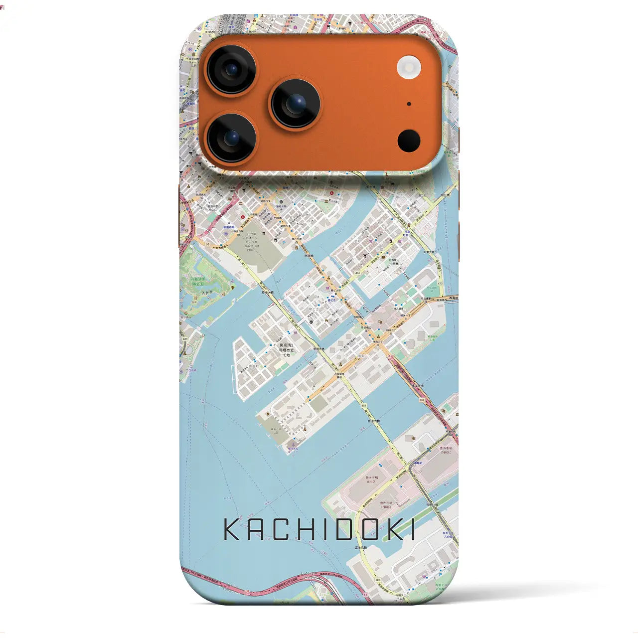 【勝どき(東京都)】地図柄iPhoneケース(バックカバータイプ)