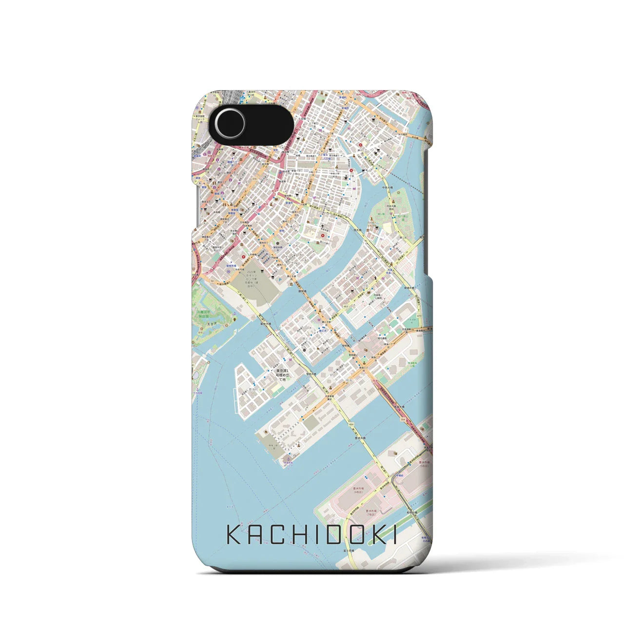 【勝どき(東京都)】地図柄iPhoneケース(バックカバータイプ)