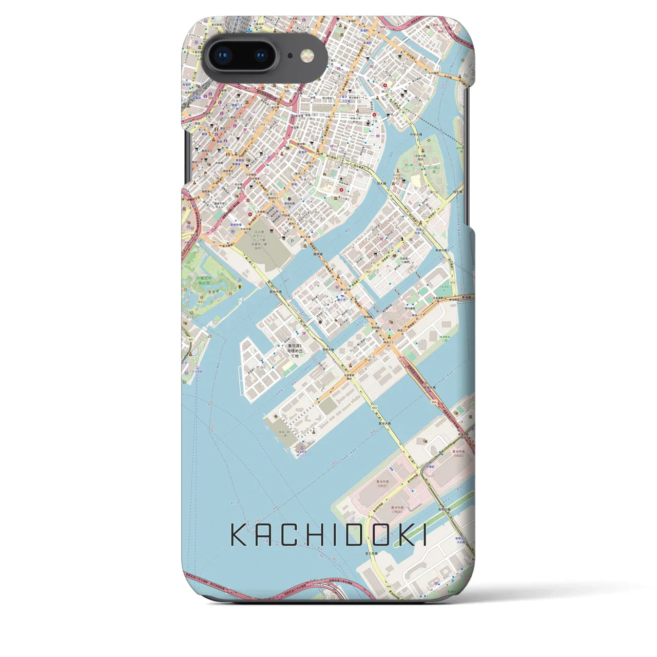 【勝どき(東京都)】地図柄iPhoneケース(バックカバータイプ)