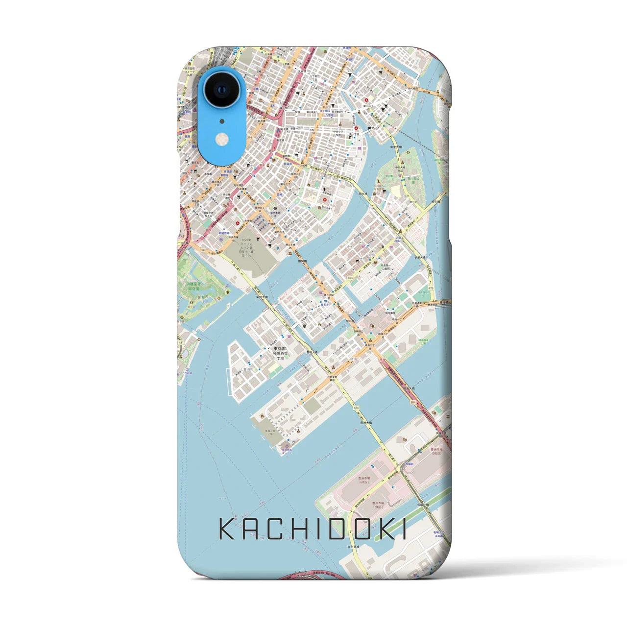 【勝どき(東京都)】地図柄iPhoneケース(バックカバータイプ)