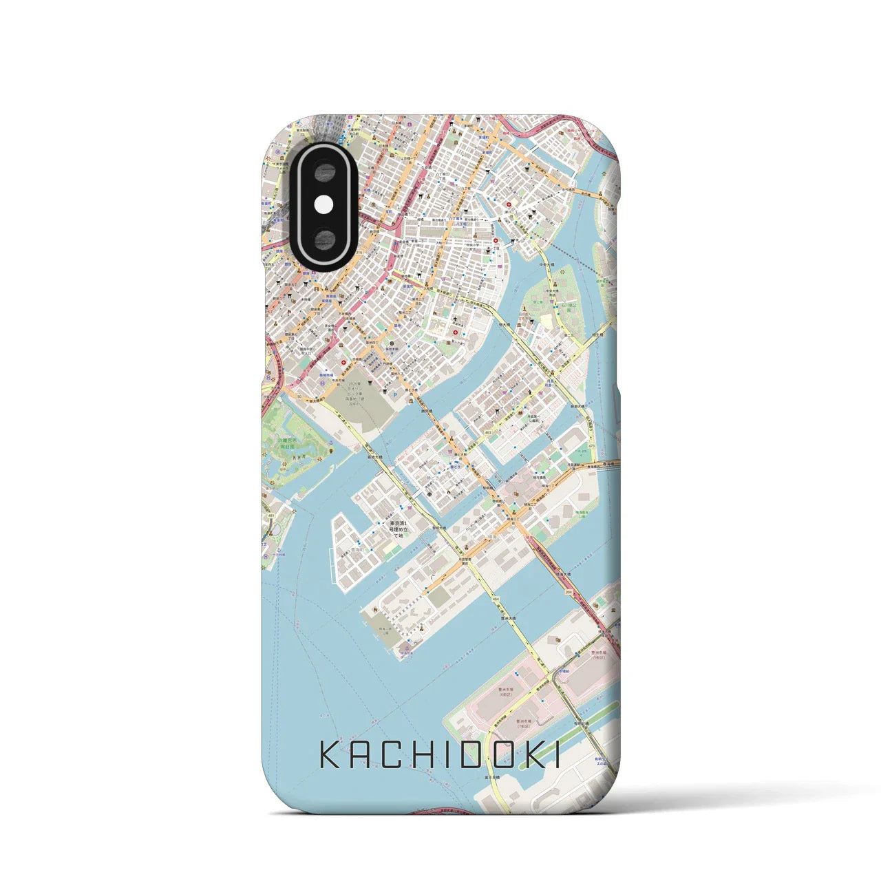 【勝どき(東京都)】地図柄iPhoneケース(バックカバータイプ)