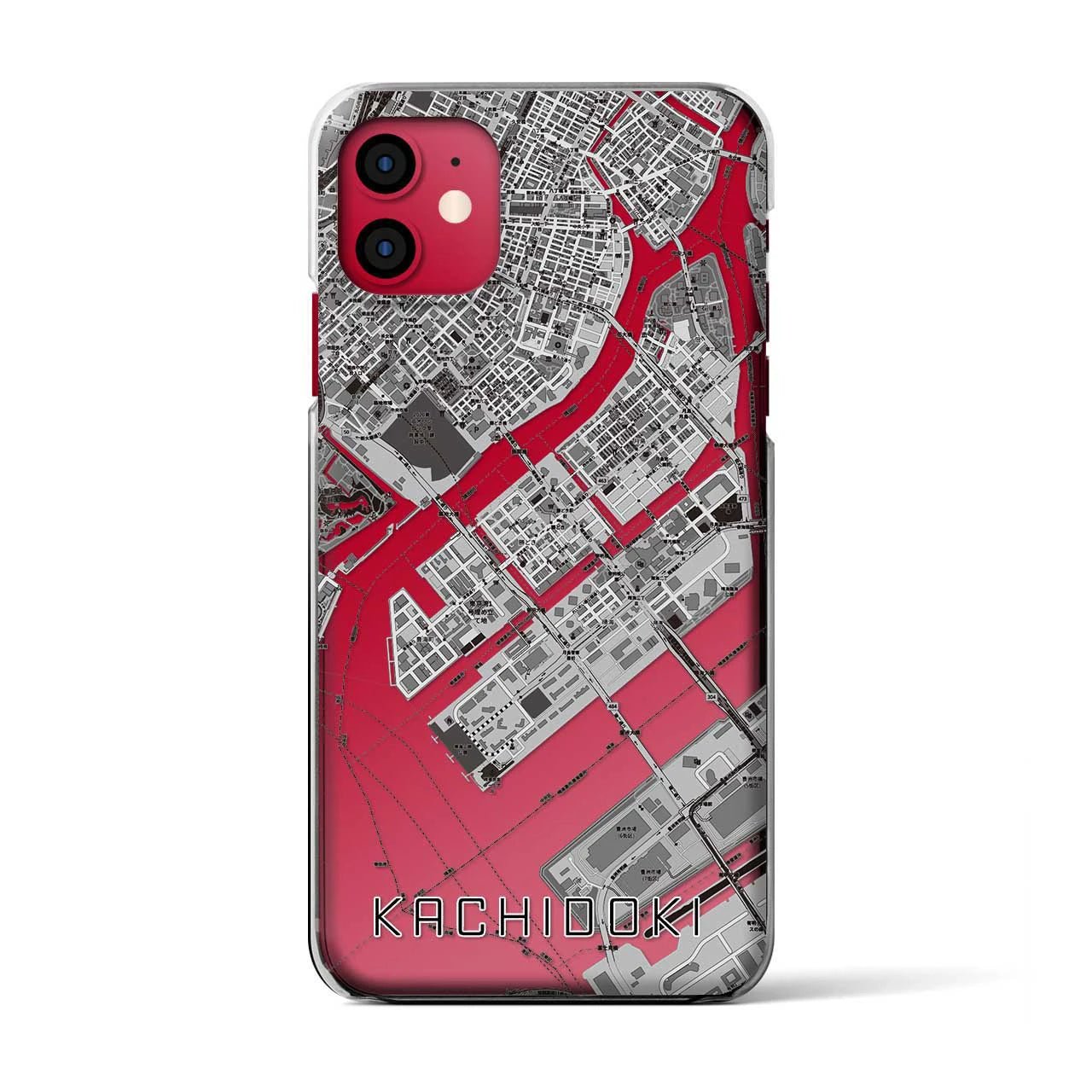 【勝どき(東京都)】地図柄iPhoneケース(クリアタイプ)