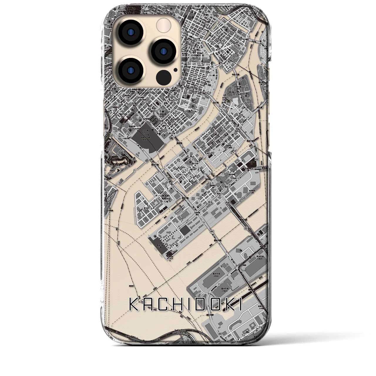 【勝どき(東京都)】地図柄iPhoneケース(クリアタイプ)