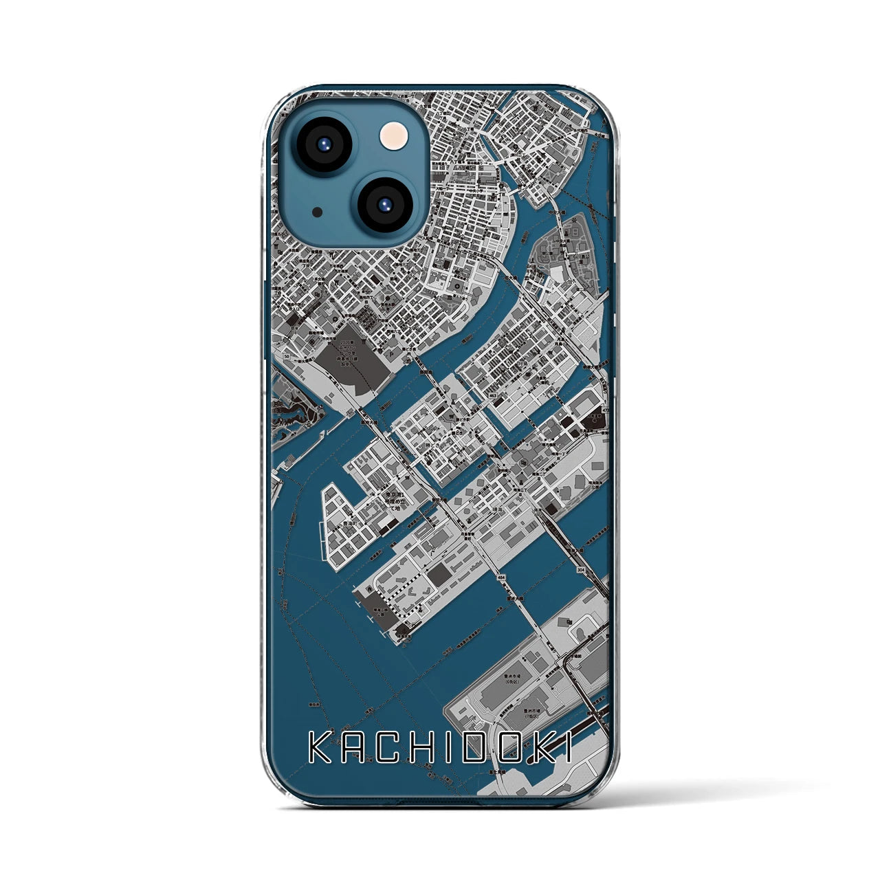 【勝どき(東京都)】地図柄iPhoneケース(クリアタイプ)