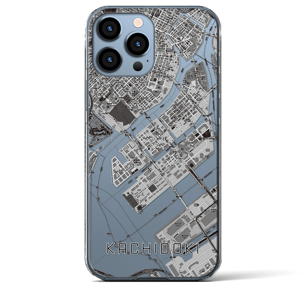 【勝どき(東京都)】地図柄iPhoneケース(クリアタイプ)