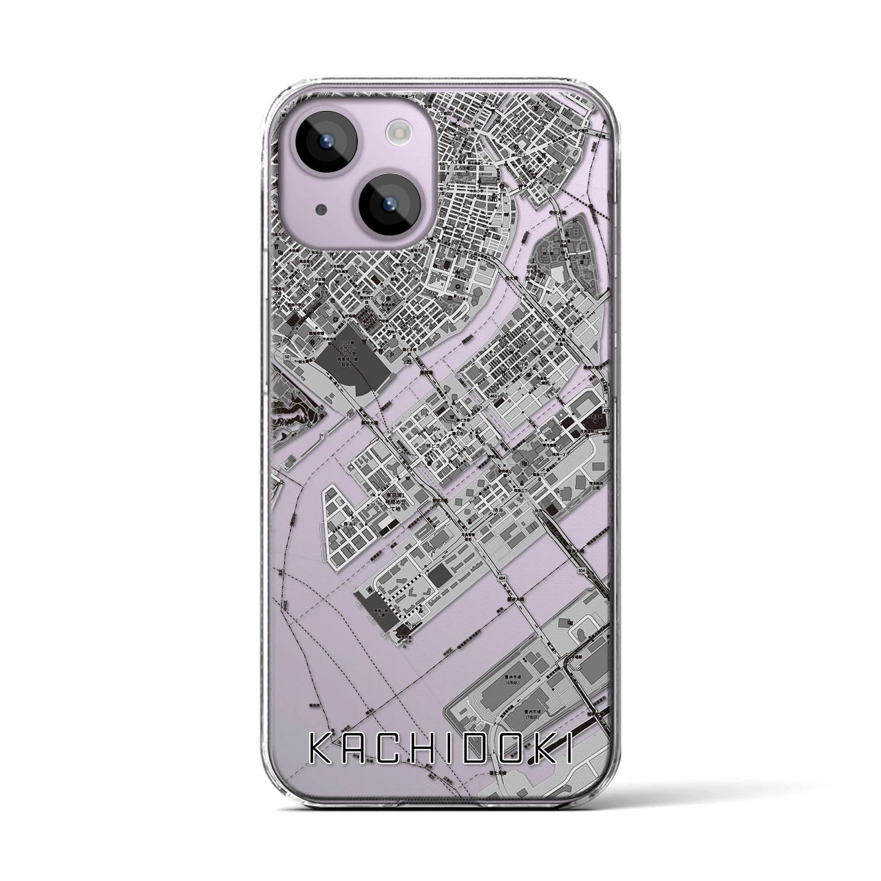 【勝どき(東京都)】地図柄iPhoneケース(クリアタイプ)