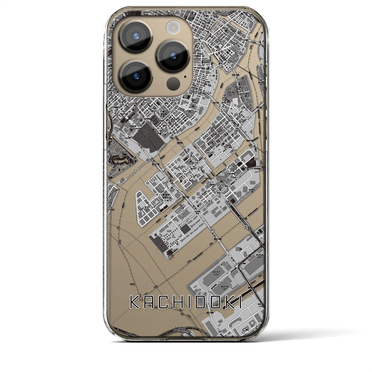 【勝どき(東京都)】地図柄iPhoneケース(クリアタイプ)