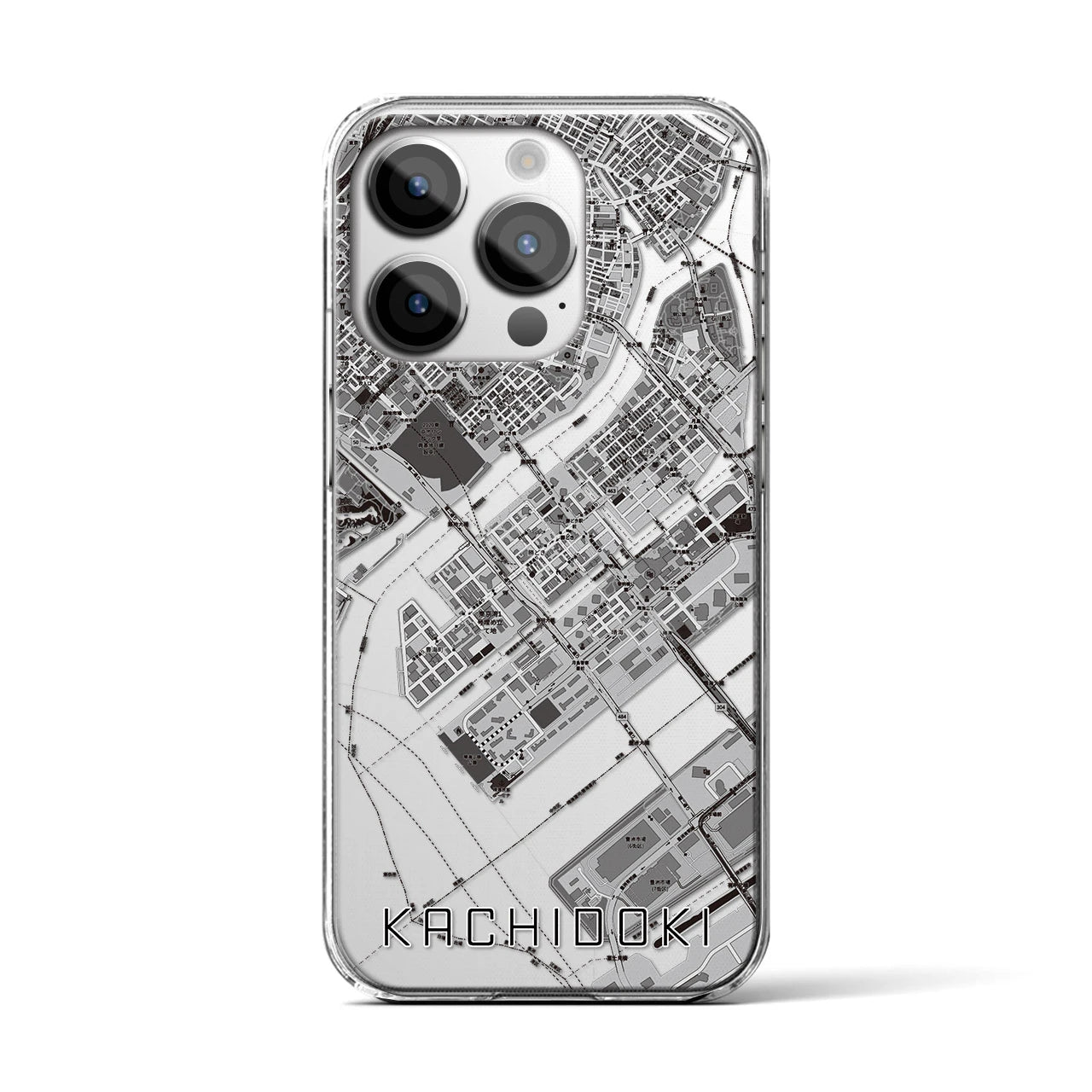 【勝どき(東京都)】地図柄iPhoneケース(クリアタイプ)