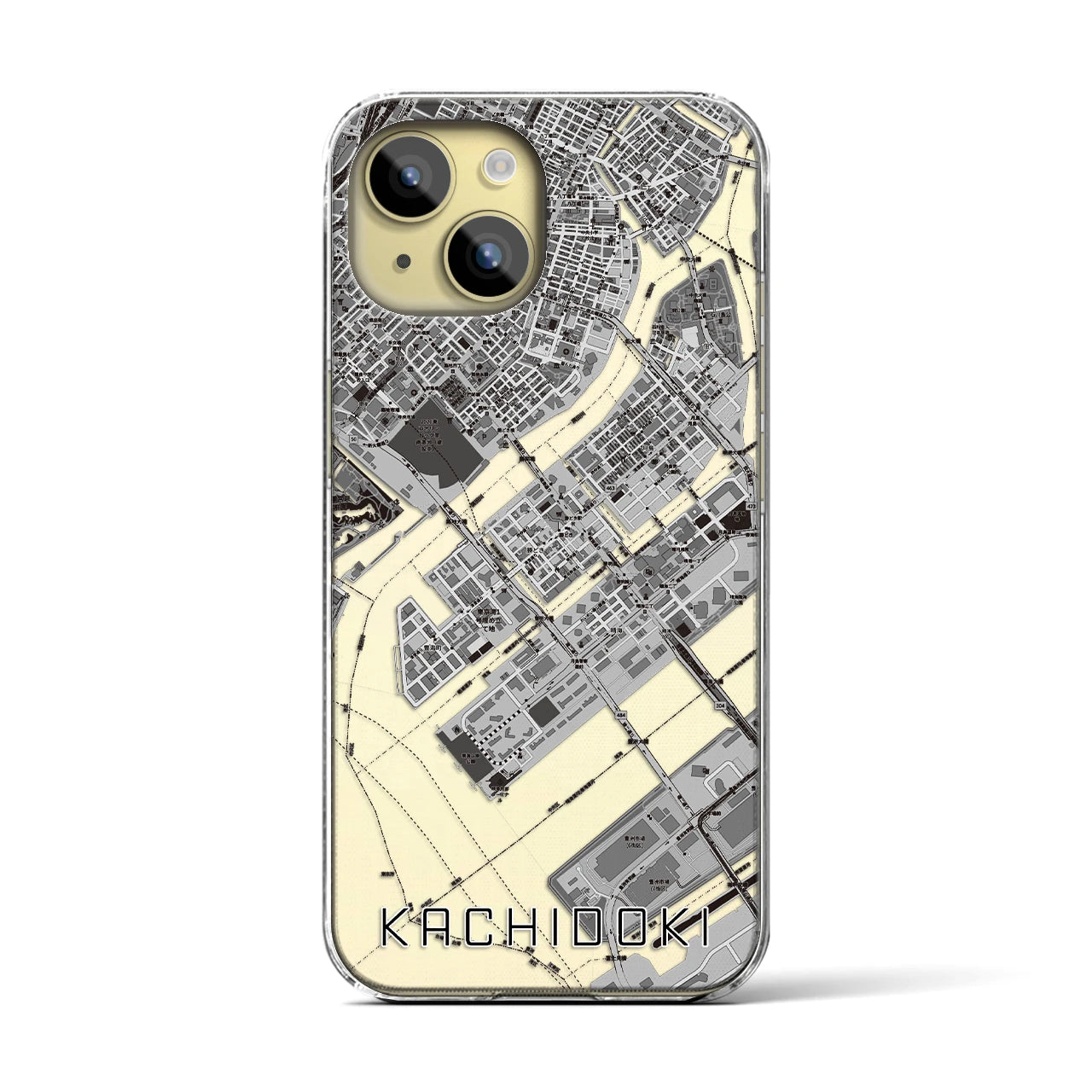 【勝どき(東京都)】地図柄iPhoneケース(クリアタイプ)