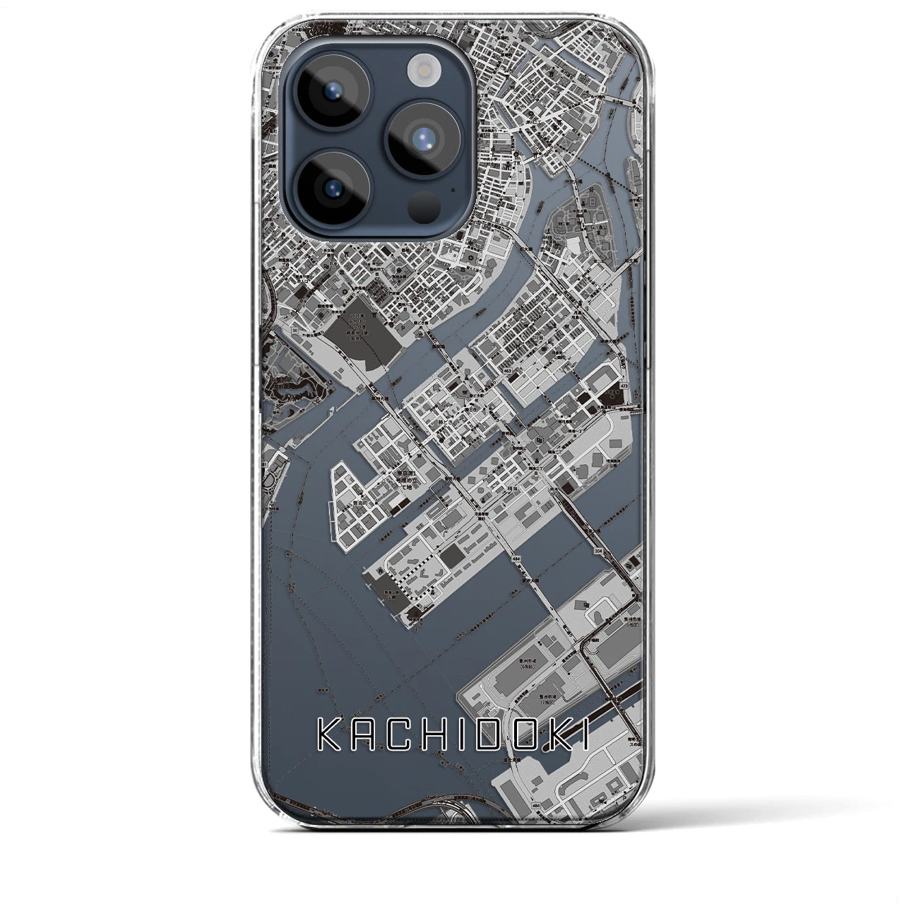 【勝どき(東京都)】地図柄iPhoneケース(クリアタイプ)