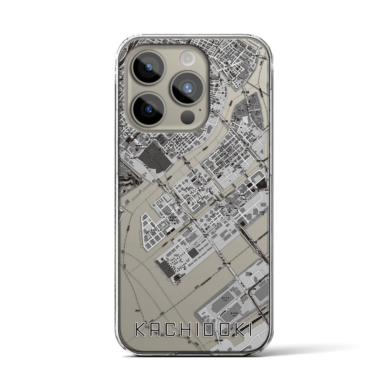 【勝どき(東京都)】地図柄iPhoneケース(クリアタイプ)