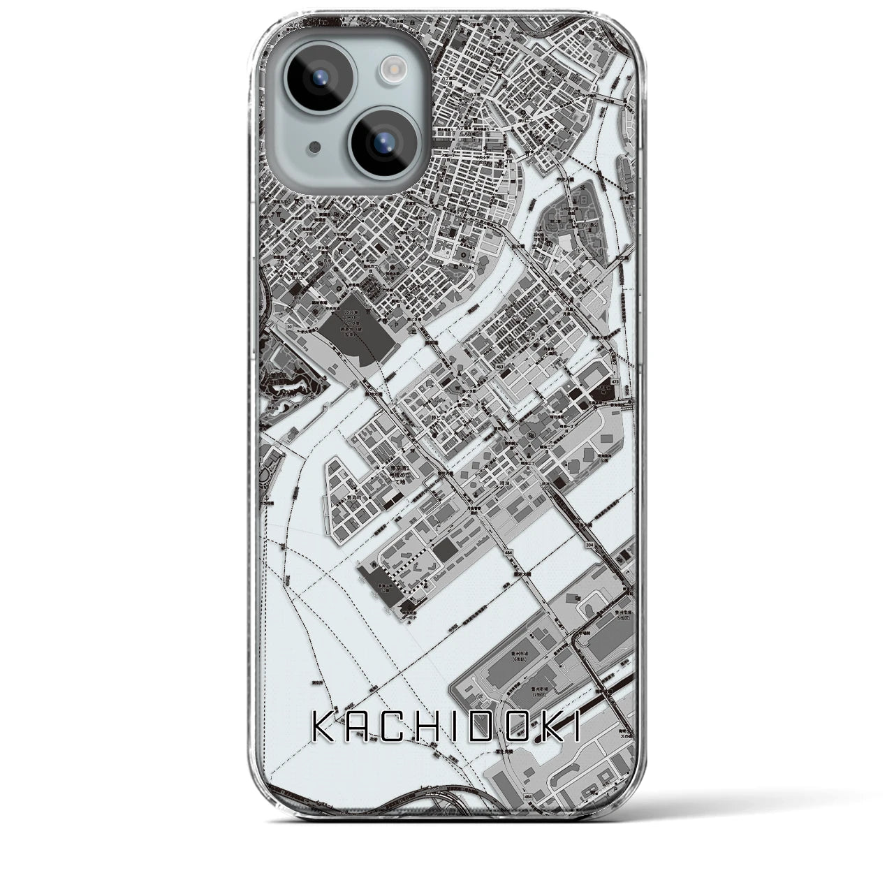 【勝どき(東京都)】地図柄iPhoneケース(クリアタイプ)