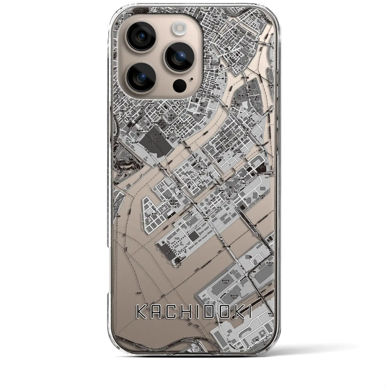 【勝どき(東京都)】地図柄iPhoneケース(クリアタイプ)