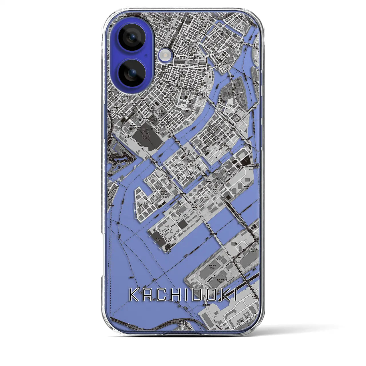 【勝どき(東京都)】地図柄iPhoneケース(クリアタイプ)