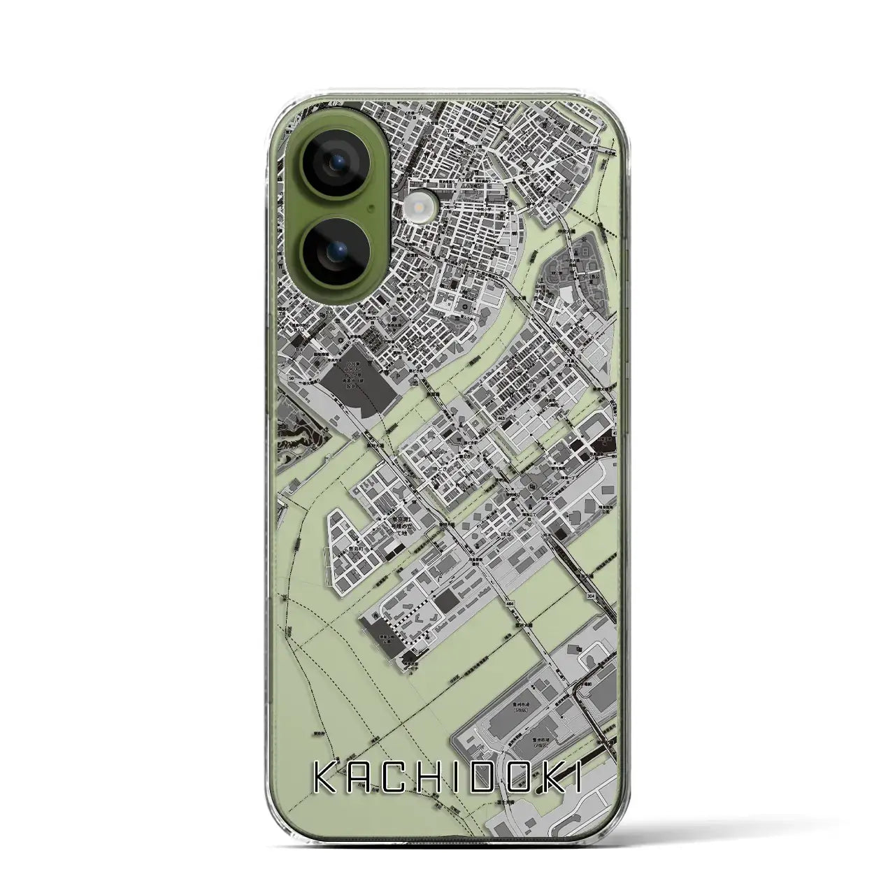 【勝どき(東京都)】地図柄iPhoneケース(クリアタイプ)モノトーン・iPhone 17 Pro Max 用