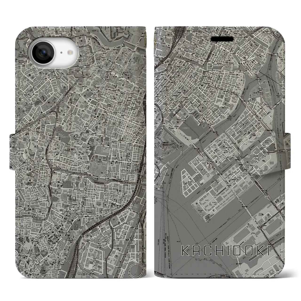 【勝どき(東京都)】地図柄iPhoneケース(手帳タイプ)