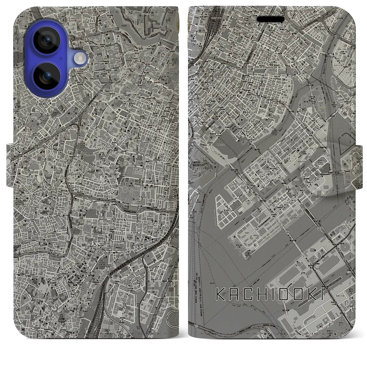 【勝どき(東京都)】地図柄iPhoneケース(手帳タイプ)