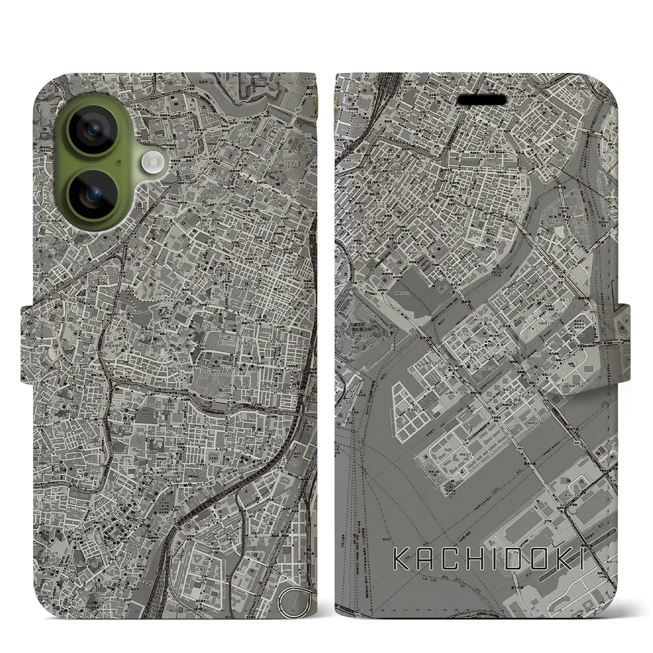 【勝どき(東京都)】地図柄iPhoneケース(手帳タイプ)