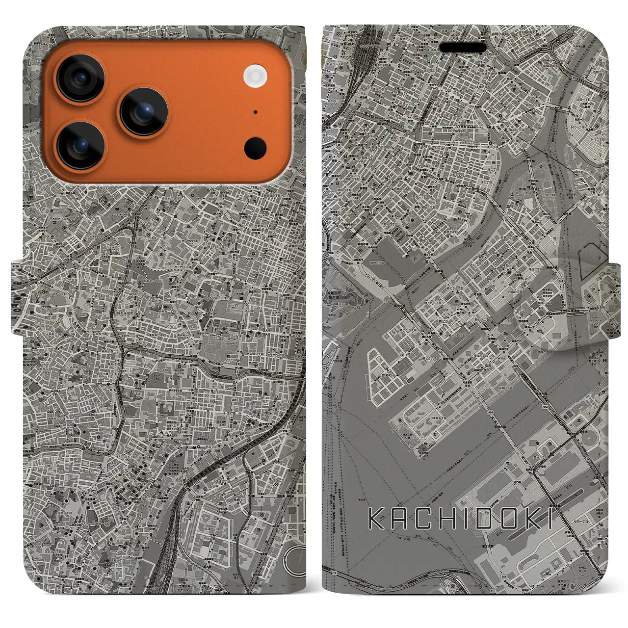 【勝どき(東京都)】地図柄iPhoneケース(手帳タイプ)