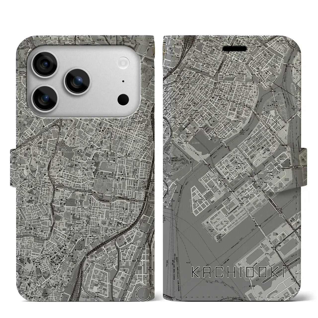 【勝どき(東京都)】地図柄iPhoneケース(手帳タイプ)