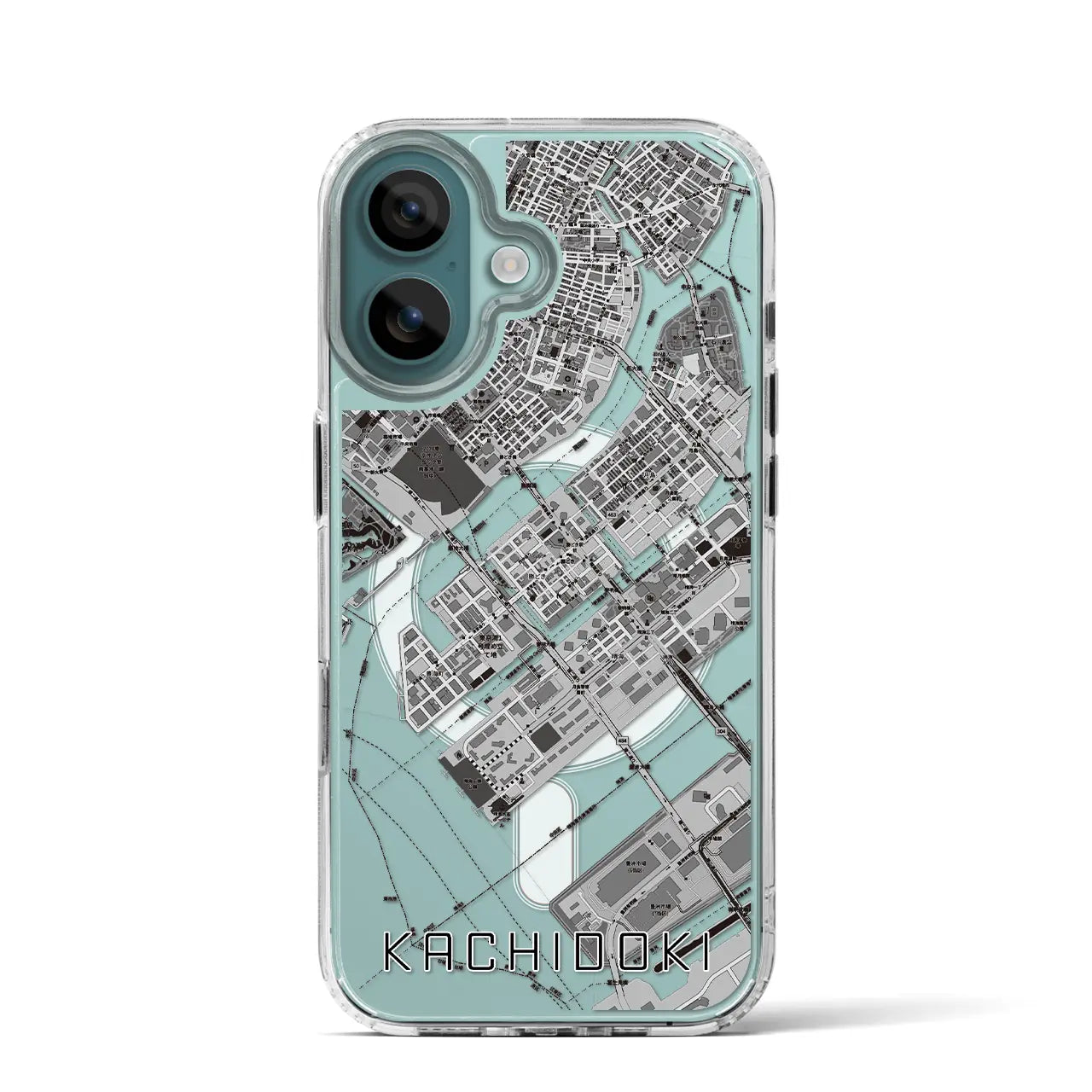 【勝どき(東京都)】地図柄iPhoneケース(MagSafeタイプ)モノトーン・iPhone 16 Pro 用