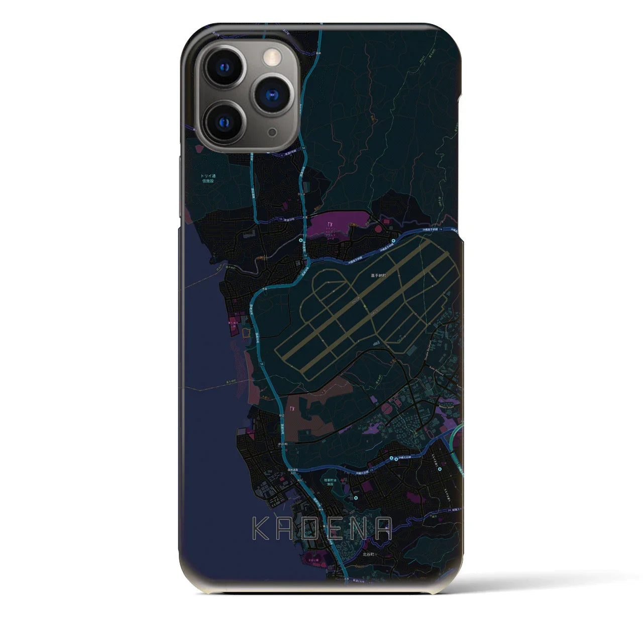 【嘉手納(沖縄県)】地図柄iPhoneケース(バックカバータイプ)