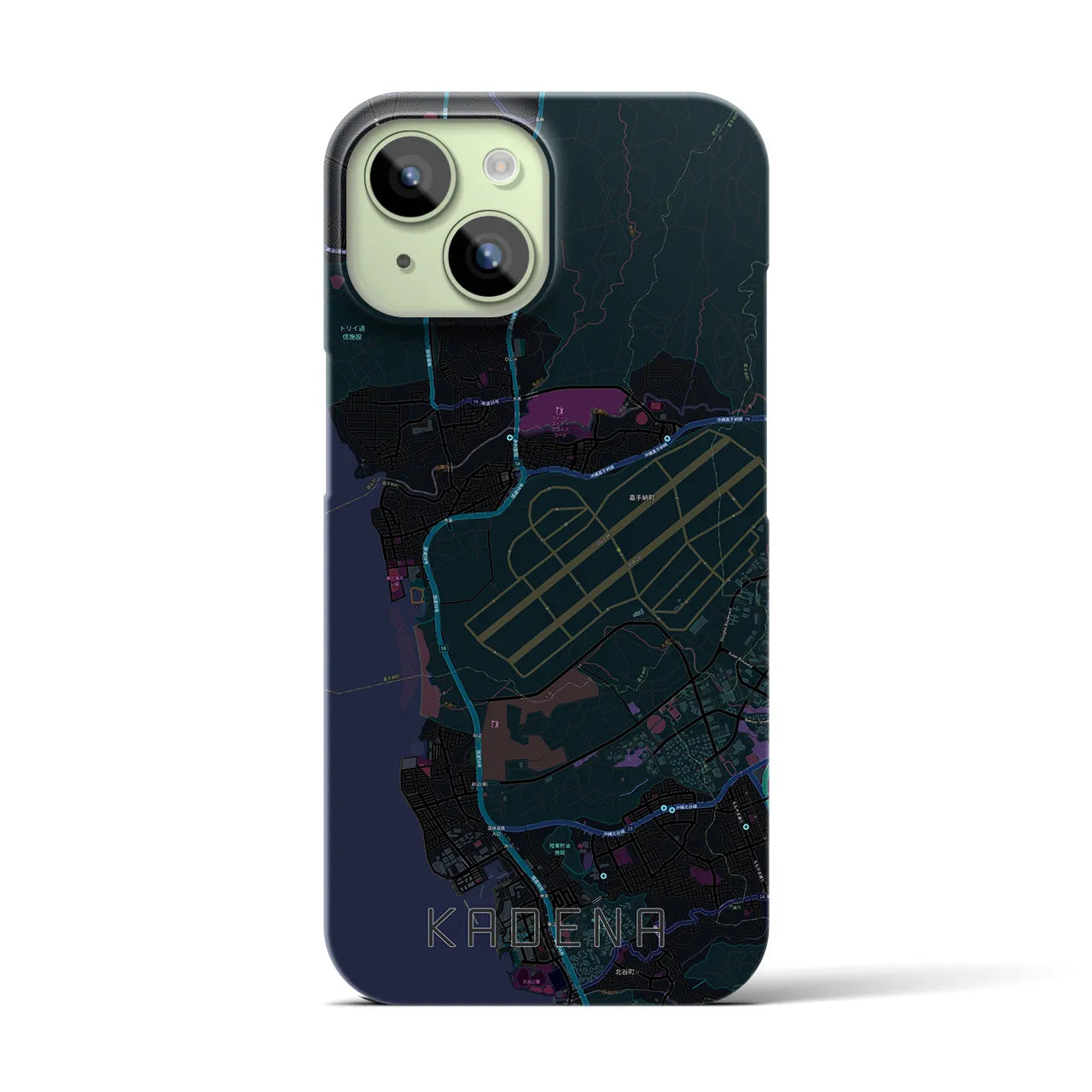 【嘉手納(沖縄県)】地図柄iPhoneケース(バックカバータイプ)
