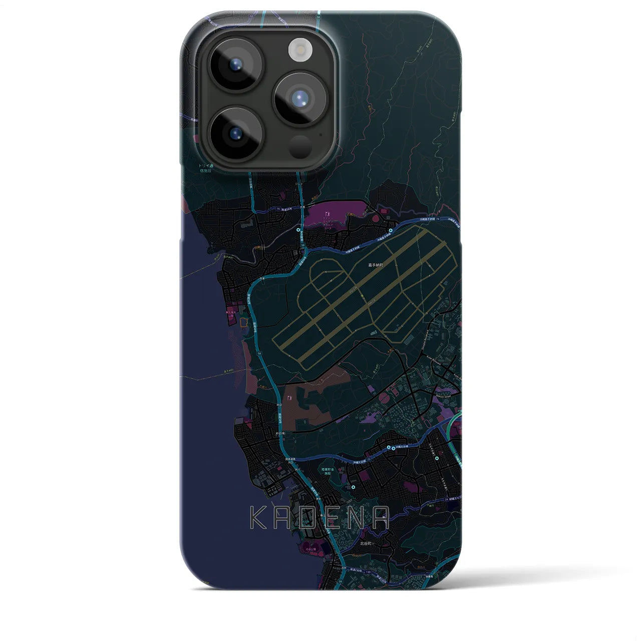 【嘉手納(沖縄県)】地図柄iPhoneケース(バックカバータイプ)