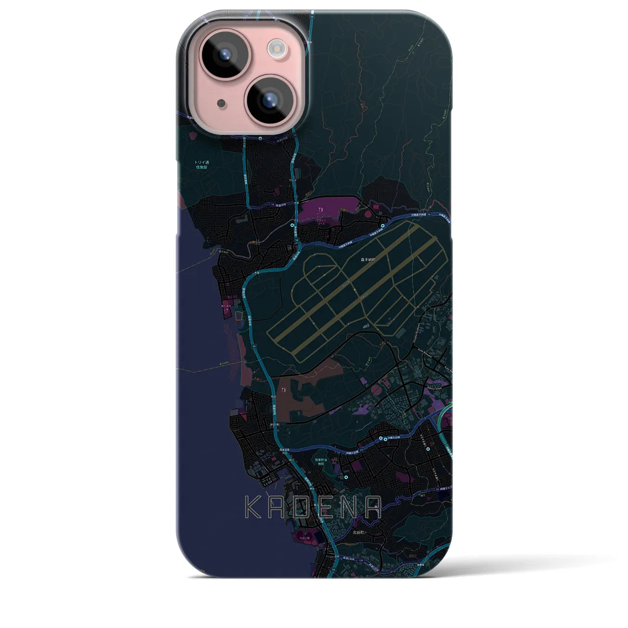 【嘉手納(沖縄県)】地図柄iPhoneケース(バックカバータイプ)
