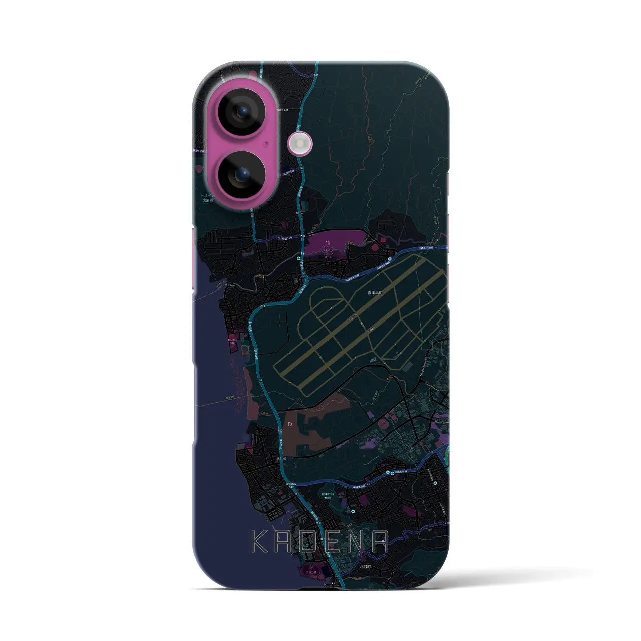 【嘉手納(沖縄県)】地図柄iPhoneケース(バックカバータイプ)