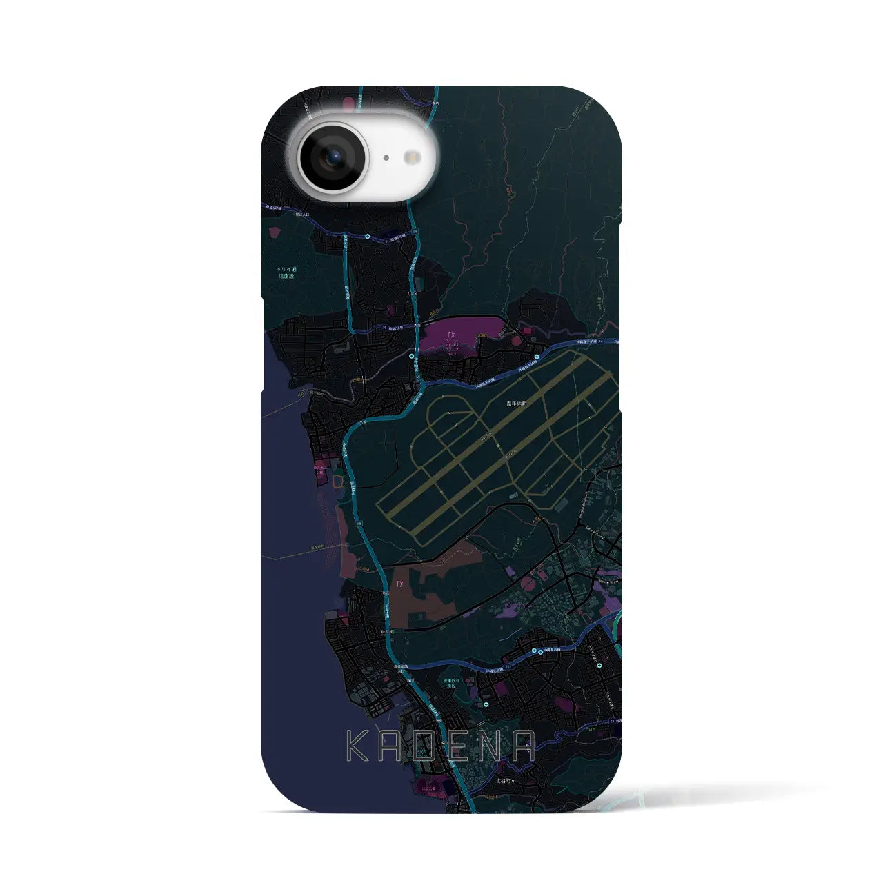 【嘉手納(沖縄県)】地図柄iPhoneケース(バックカバータイプ)