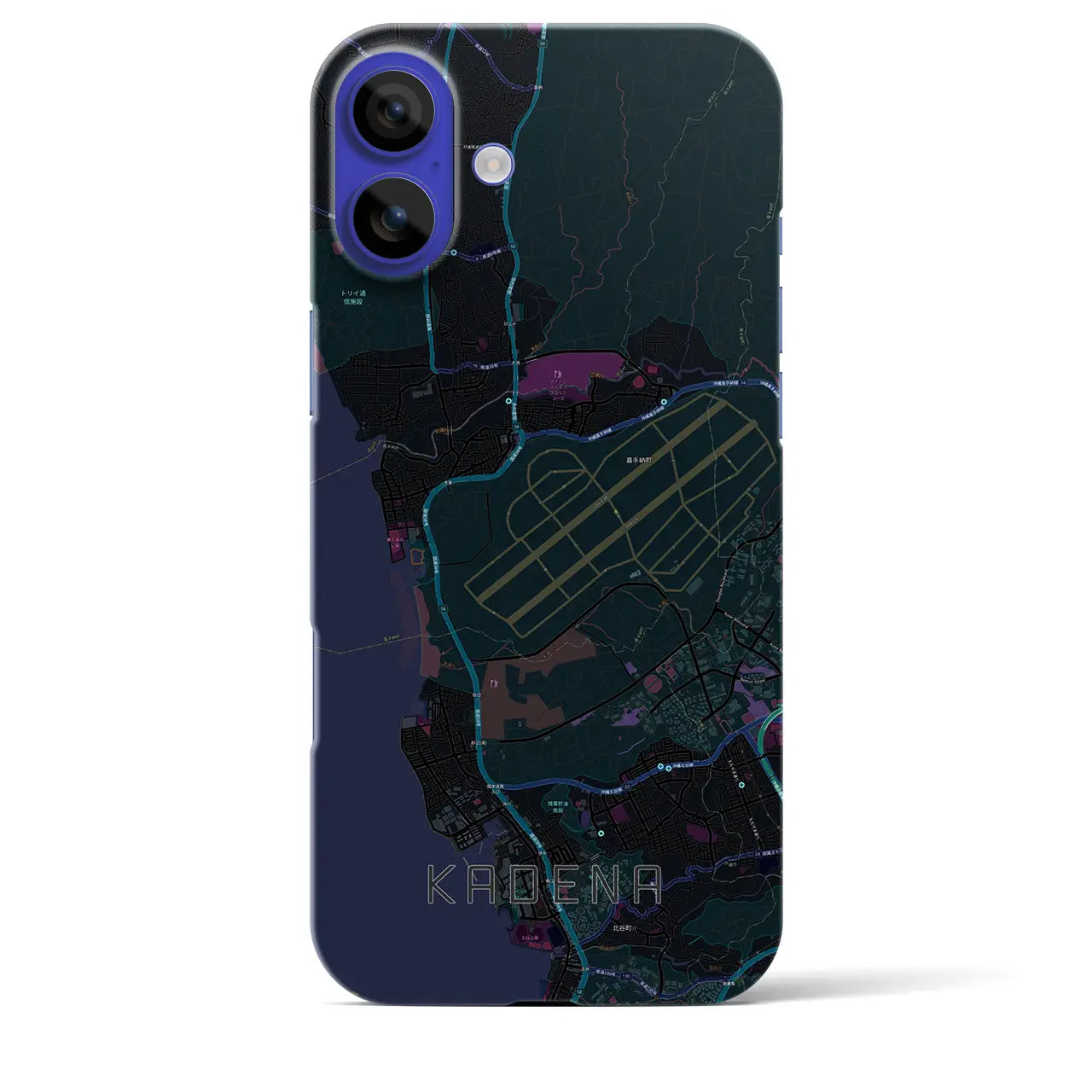 【嘉手納(沖縄県)】地図柄iPhoneケース(バックカバータイプ)