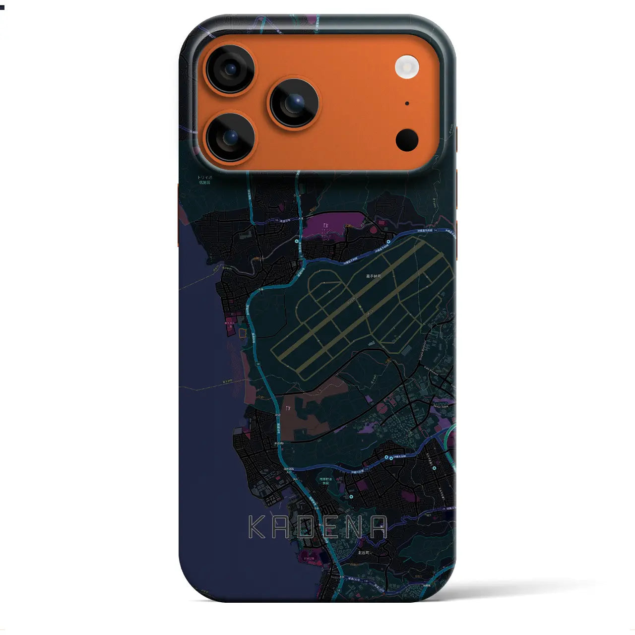 【嘉手納(沖縄県)】地図柄iPhoneケース(バックカバータイプ)