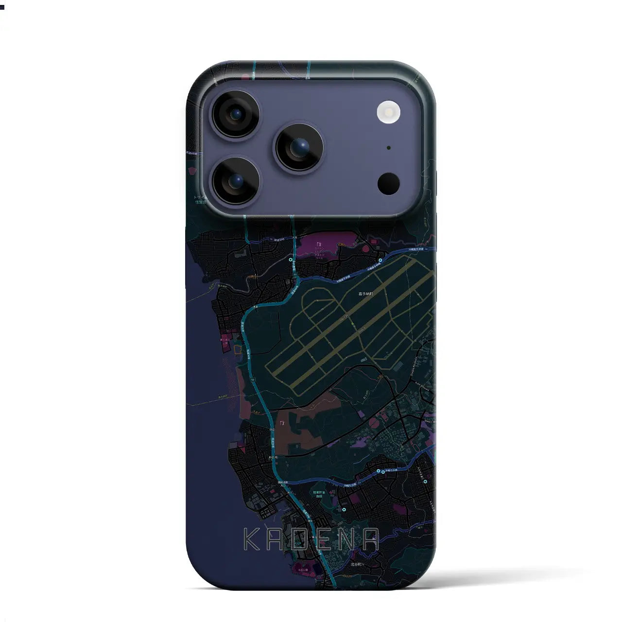 【嘉手納(沖縄県)】地図柄iPhoneケース(バックカバータイプ)