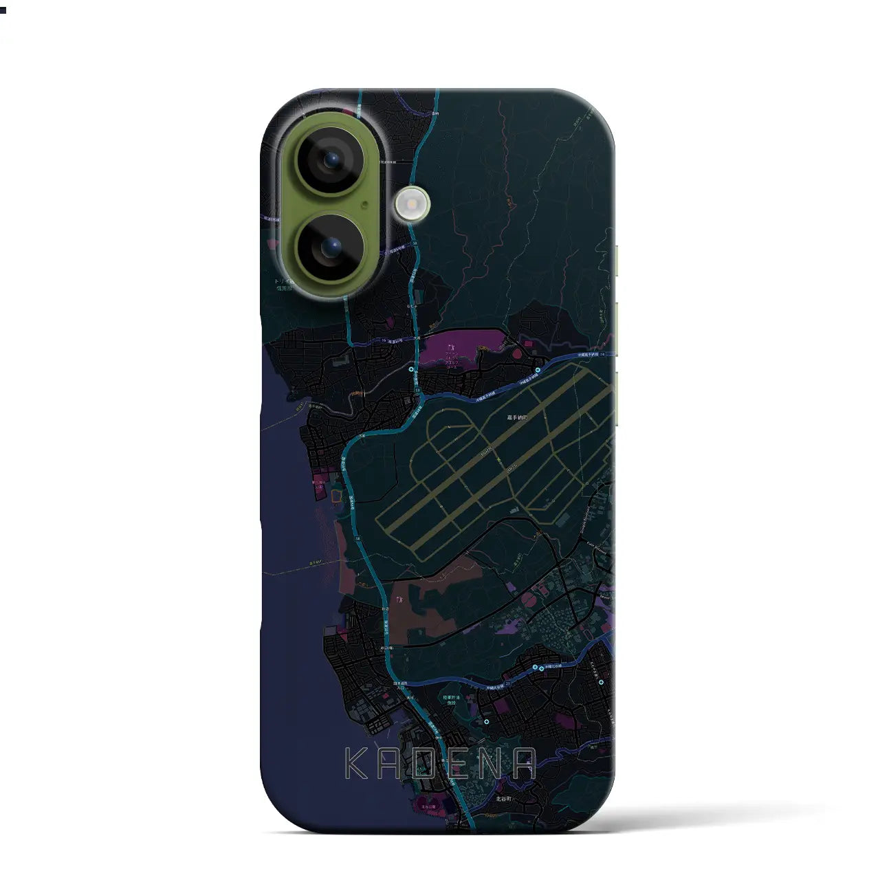 【嘉手納(沖縄県)】地図柄iPhoneケース(バックカバータイプ)