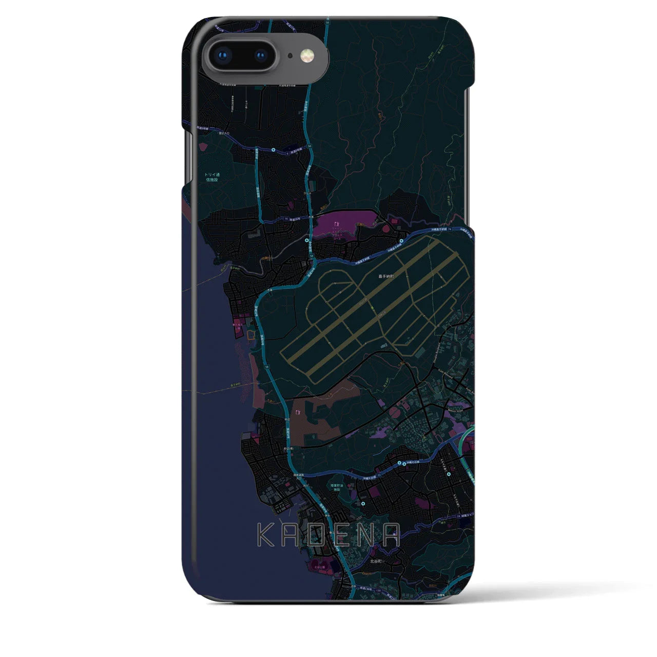 【嘉手納(沖縄県)】地図柄iPhoneケース(バックカバータイプ)