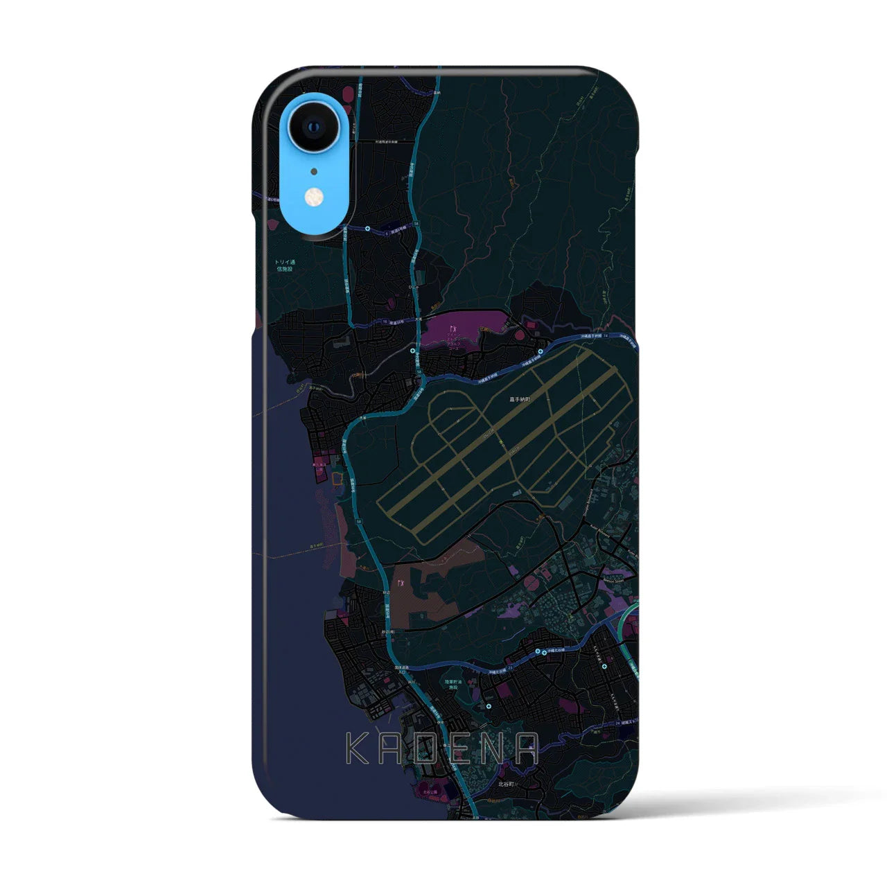 【嘉手納(沖縄県)】地図柄iPhoneケース(バックカバータイプ)