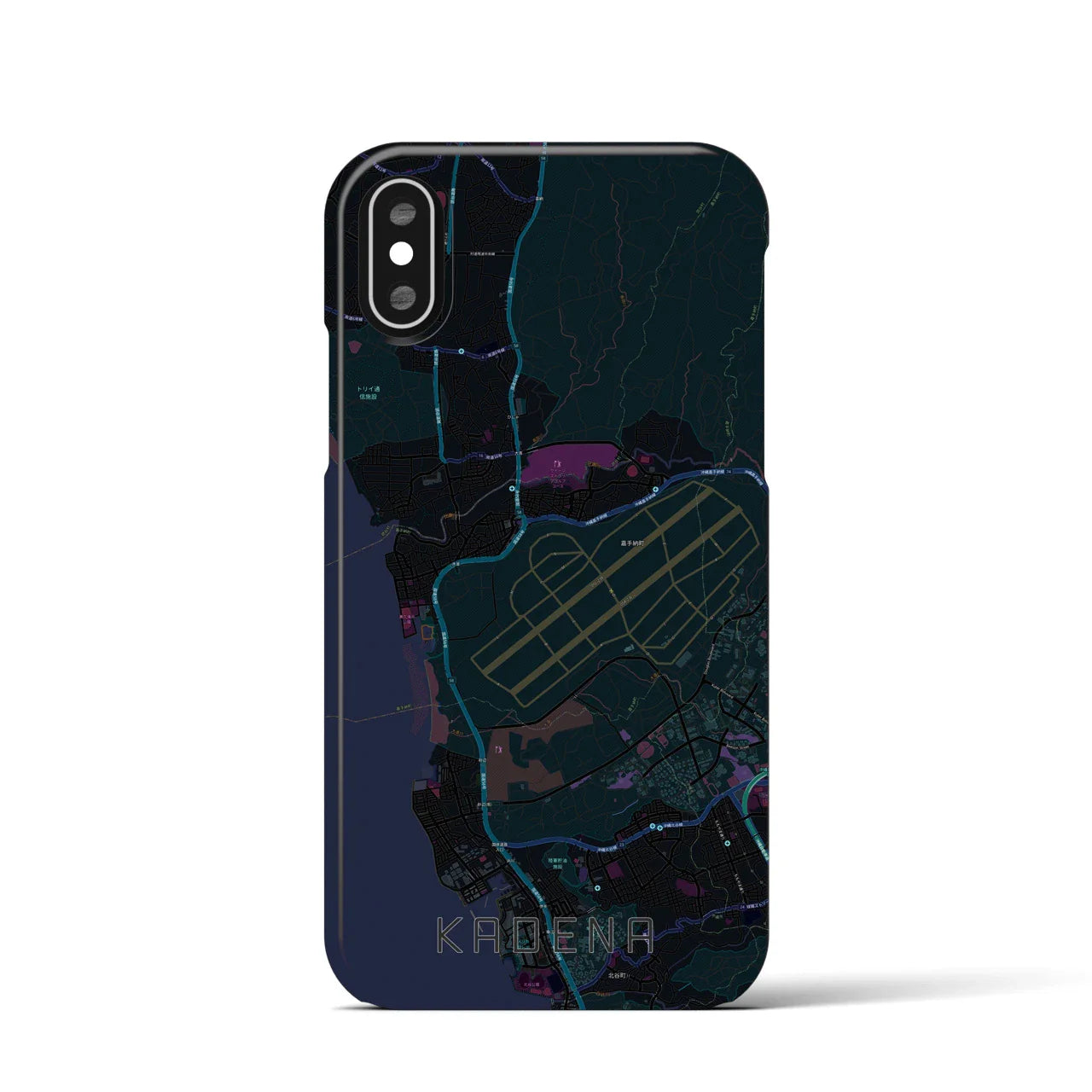 【嘉手納(沖縄県)】地図柄iPhoneケース(バックカバータイプ)