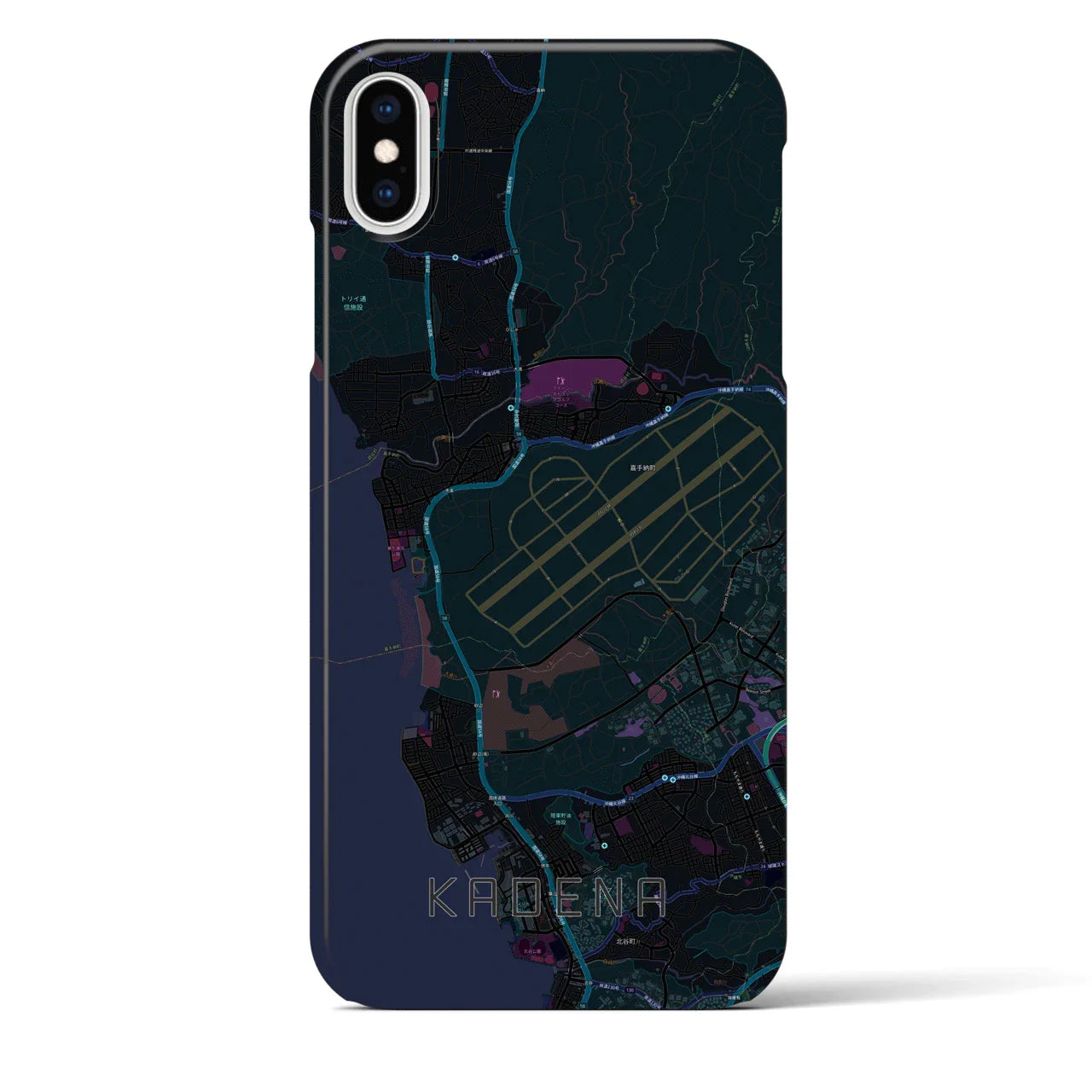 【嘉手納(沖縄県)】地図柄iPhoneケース(バックカバータイプ)