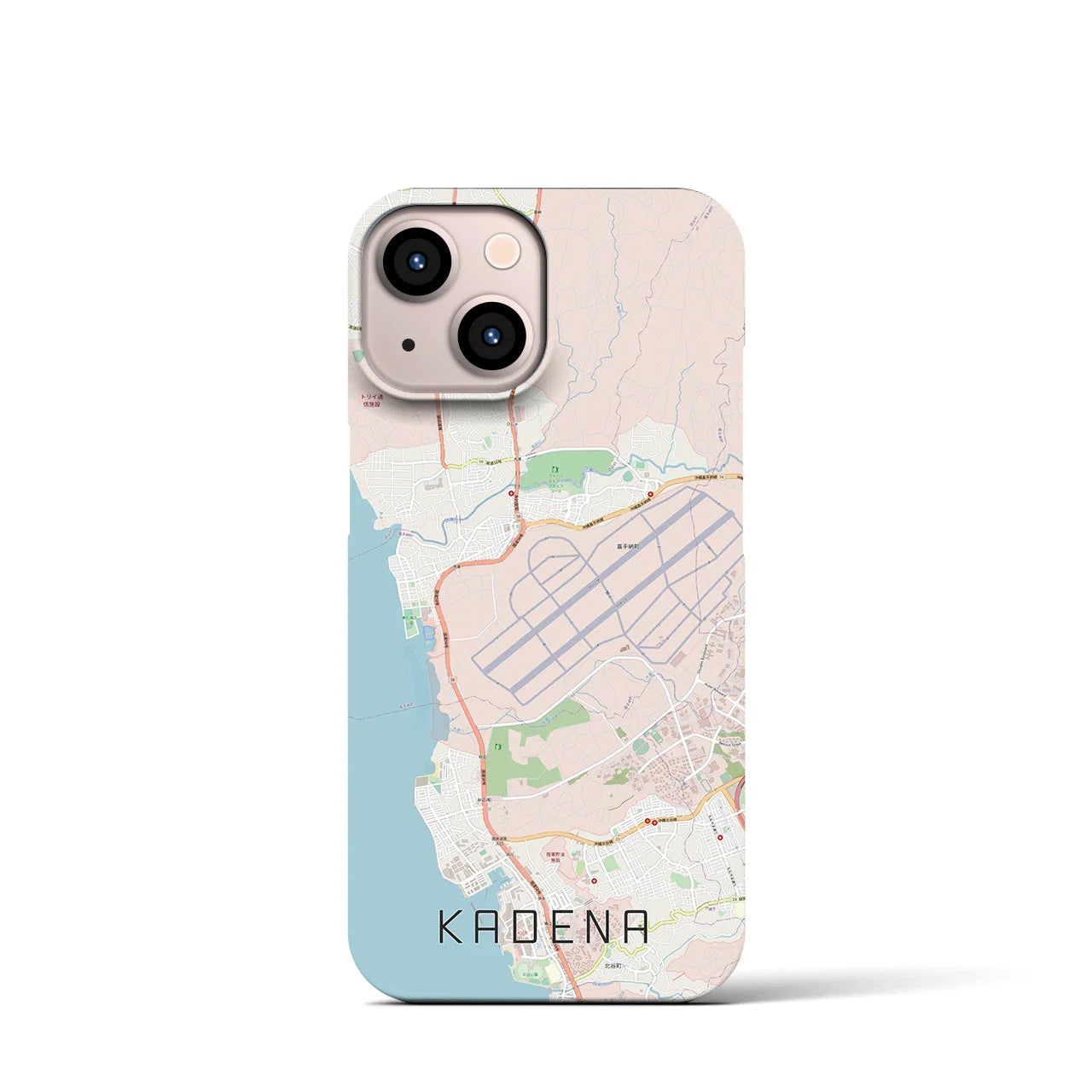 【嘉手納(沖縄県)】地図柄iPhoneケース(バックカバータイプ)
