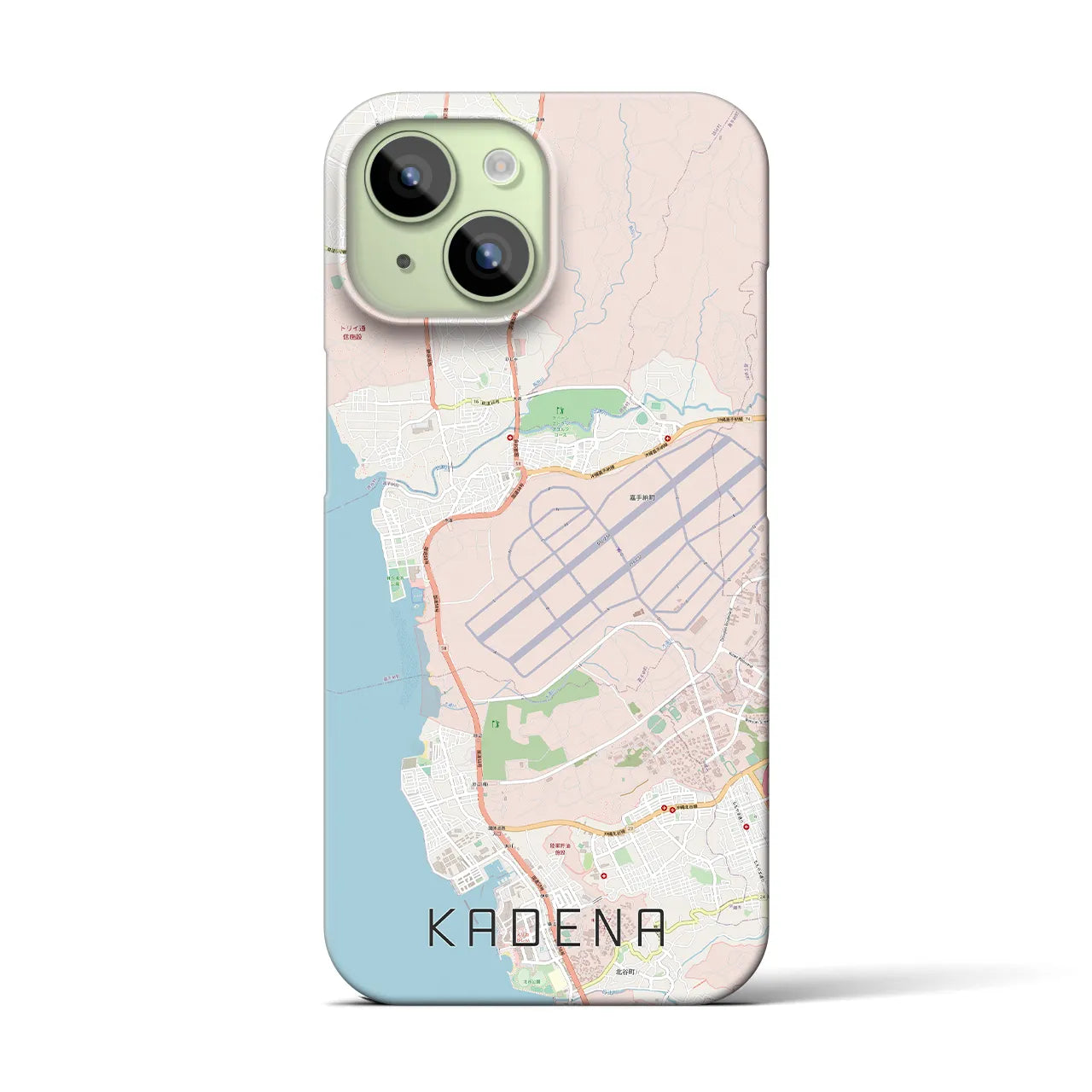 【嘉手納(沖縄県)】地図柄iPhoneケース(バックカバータイプ)