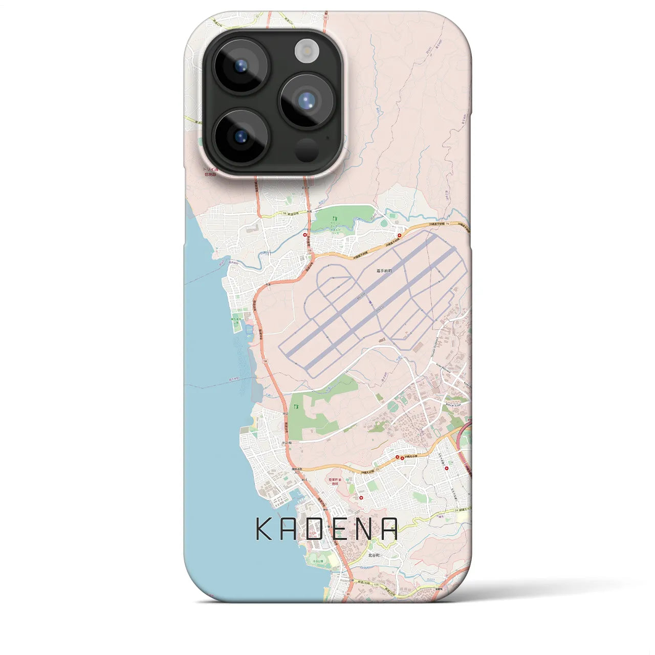【嘉手納(沖縄県)】地図柄iPhoneケース(バックカバータイプ)