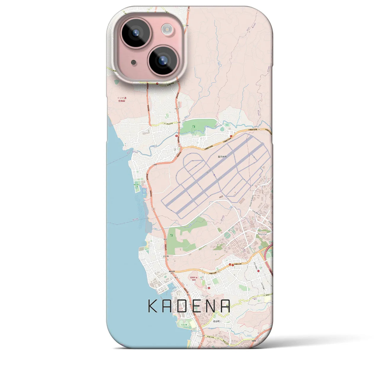 【嘉手納(沖縄県)】地図柄iPhoneケース(バックカバータイプ)