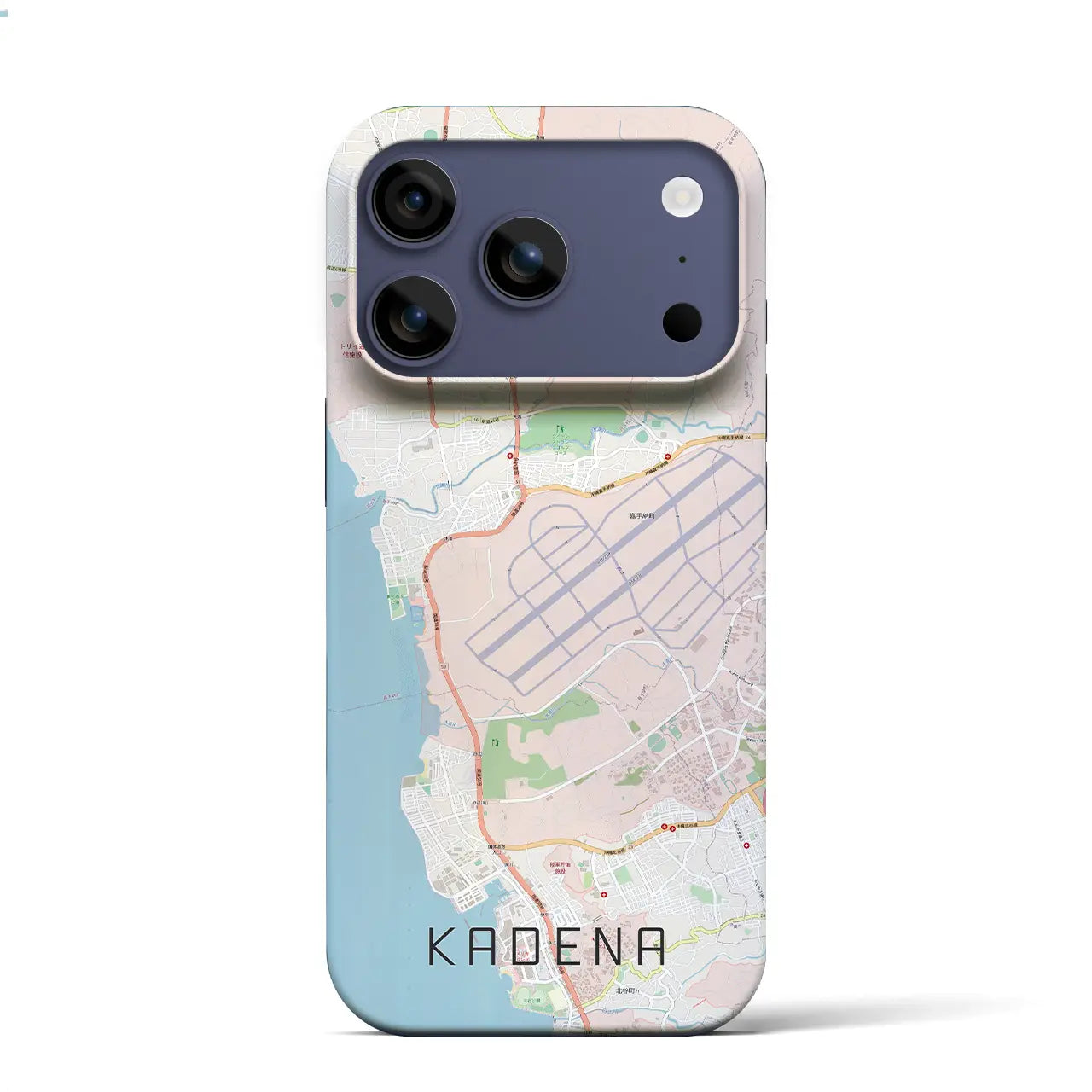 【嘉手納(沖縄県)】地図柄iPhoneケース(バックカバータイプ)