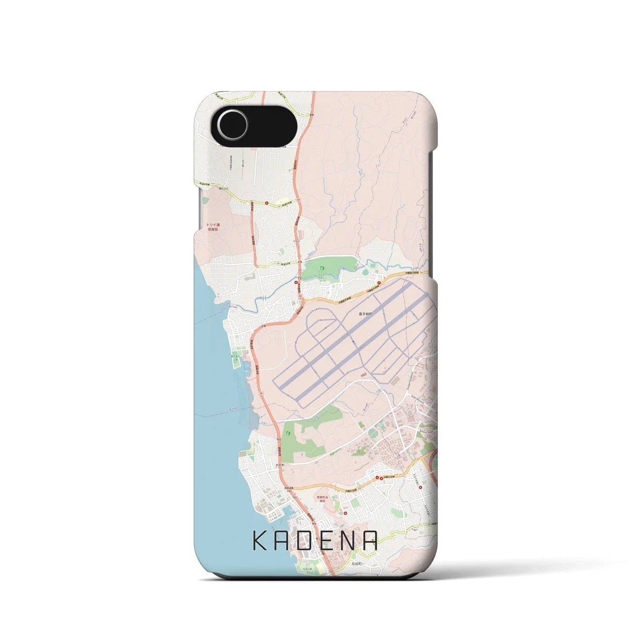 【嘉手納(沖縄県)】地図柄iPhoneケース(バックカバータイプ)
