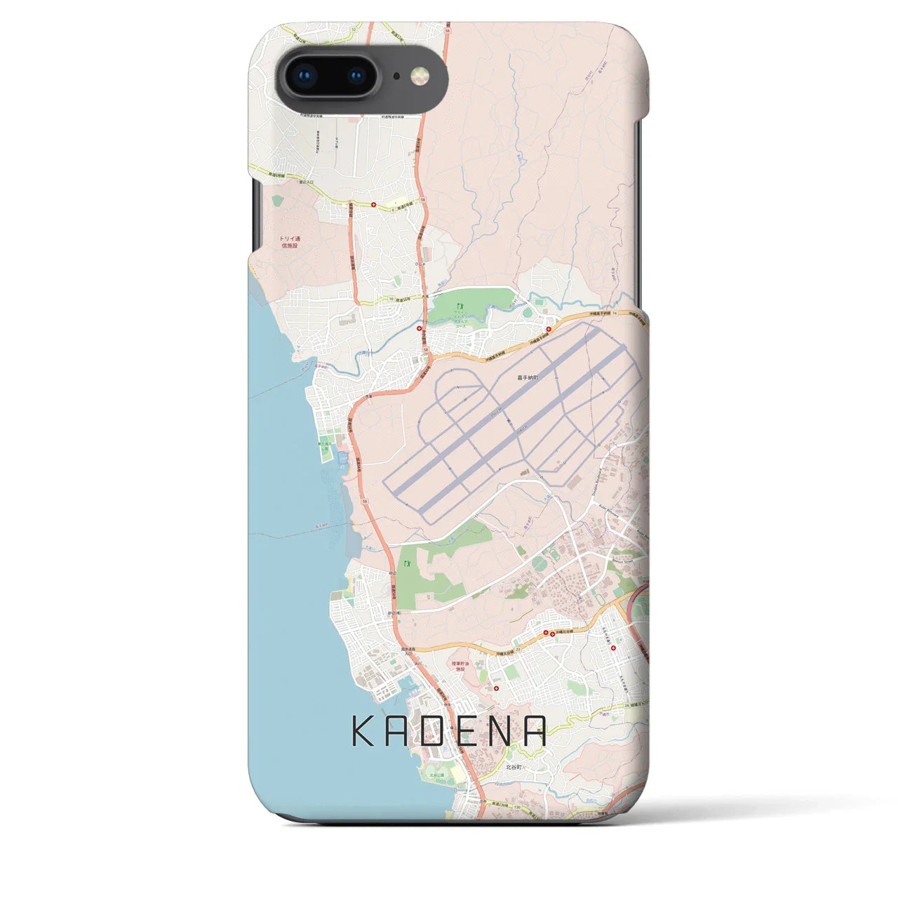 【嘉手納(沖縄県)】地図柄iPhoneケース(バックカバータイプ)