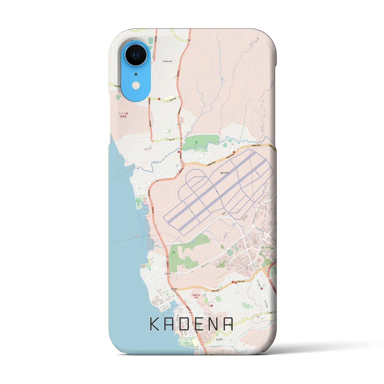 【嘉手納(沖縄県)】地図柄iPhoneケース(バックカバータイプ)