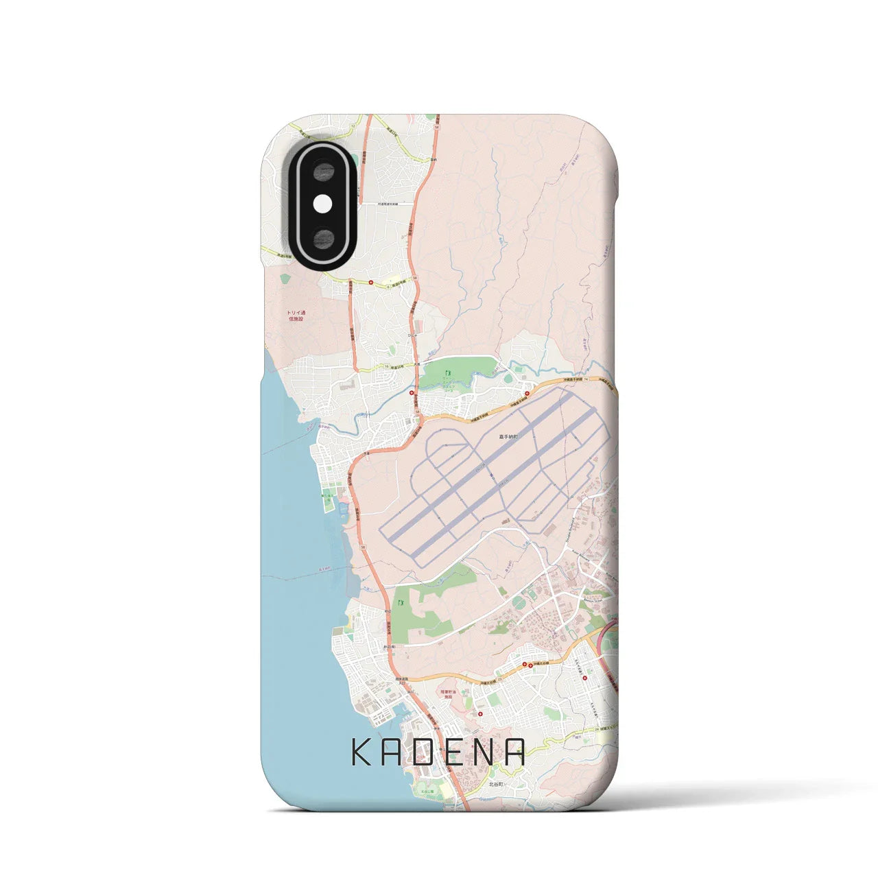 【嘉手納(沖縄県)】地図柄iPhoneケース(バックカバータイプ)