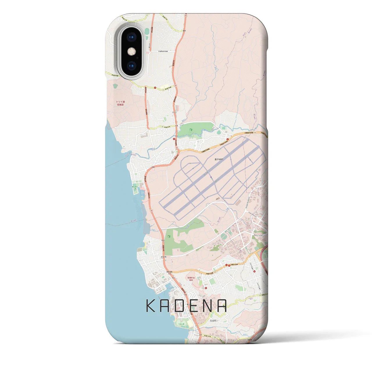 【嘉手納(沖縄県)】地図柄iPhoneケース(バックカバータイプ)