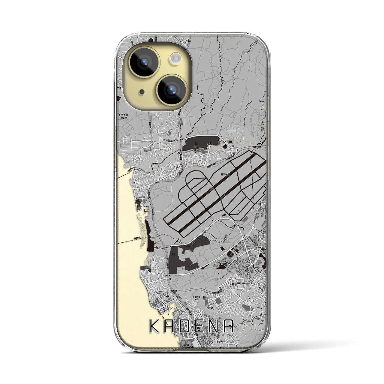 【嘉手納(沖縄県)】地図柄iPhoneケース(クリアタイプ)